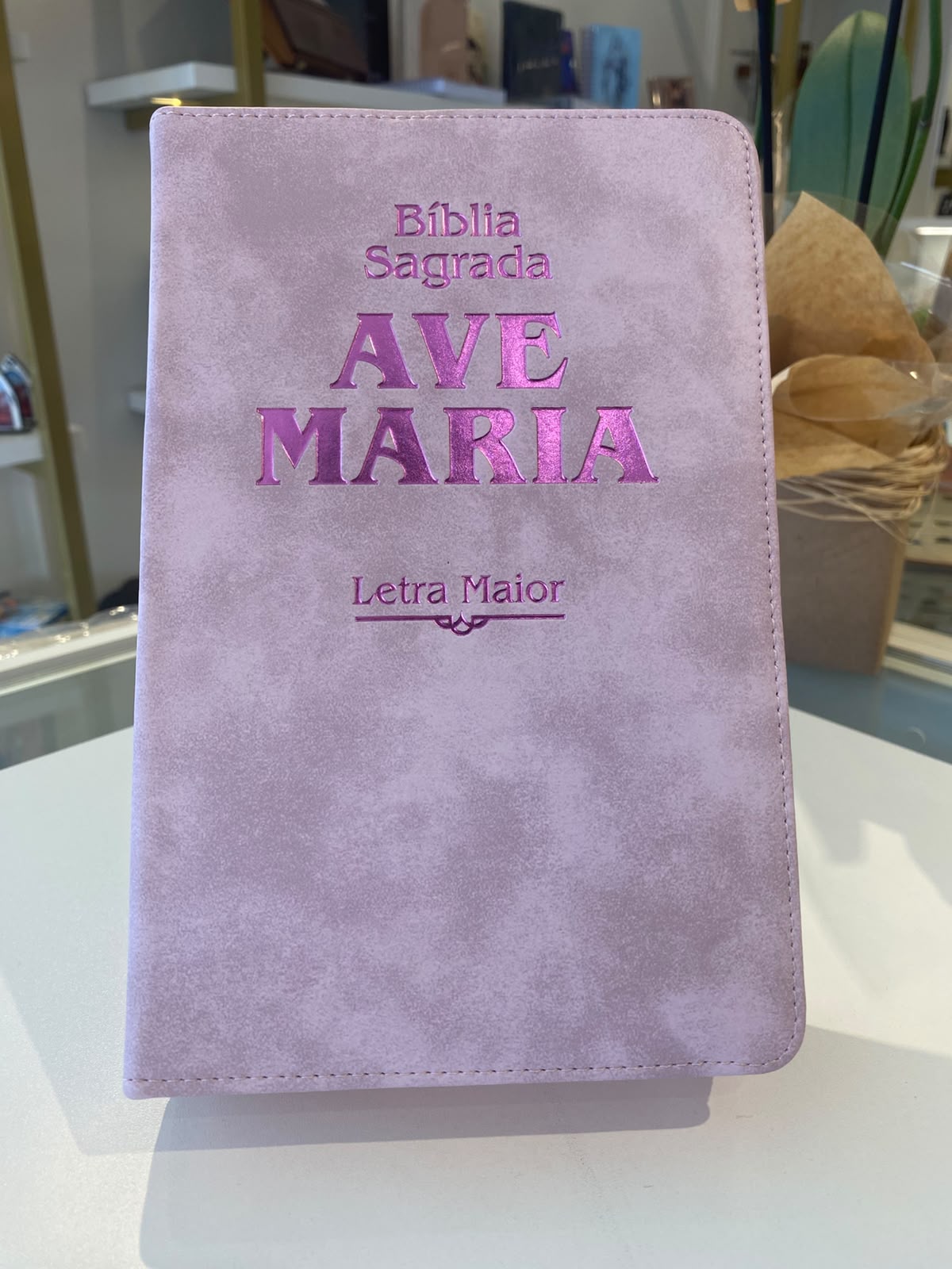 BIBLIA AVE MARIA LETRA MAIOR ZIPER ROSA