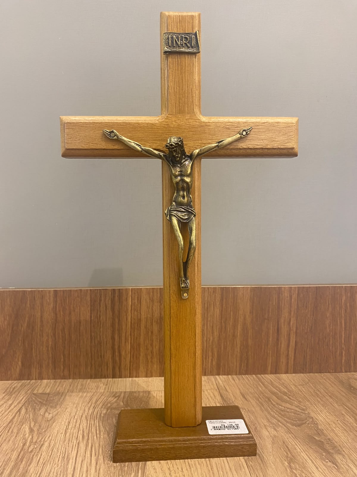 CRUCIFIXO MADEIRA 35CM TRADICIONAL