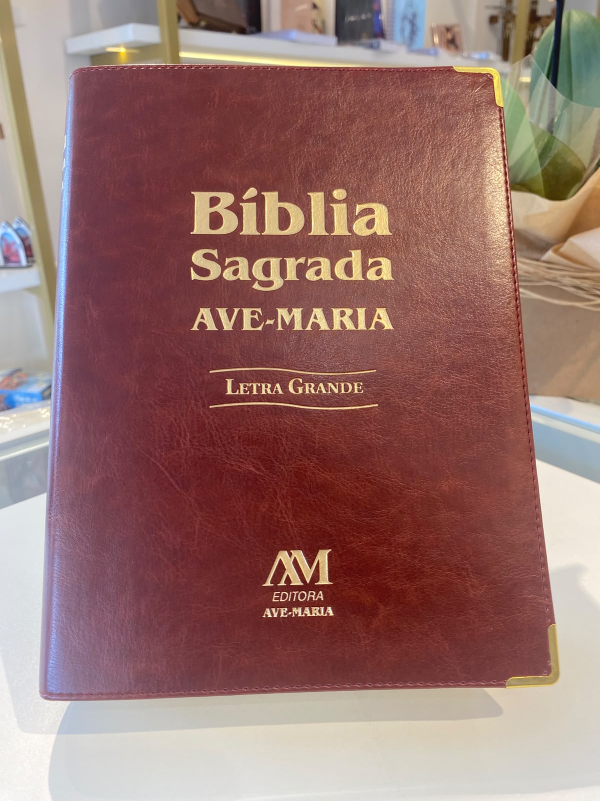 BIBLIA AVE MARIA LETRA GRANDE MARROM